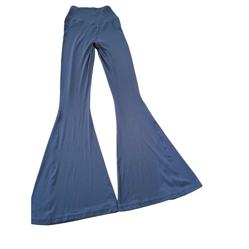 OFFLINE by Aerie Real Me Super Flare Leggings Blue High Rise Ribbed Tall Sx32